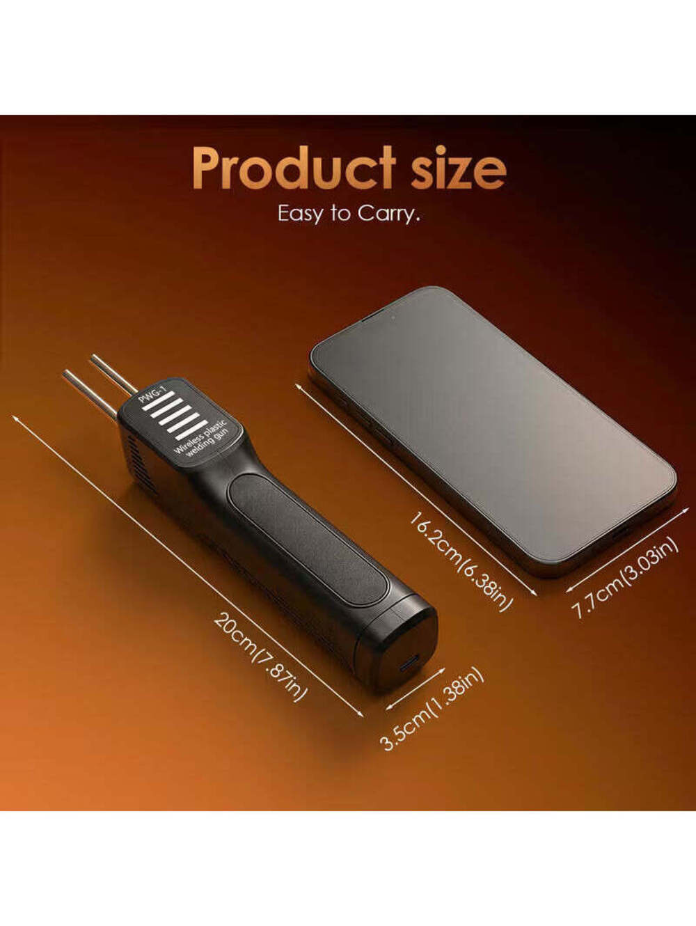 Handheld Wireless Charging Plastic Welding Gun with 300 Hot Melt Nails